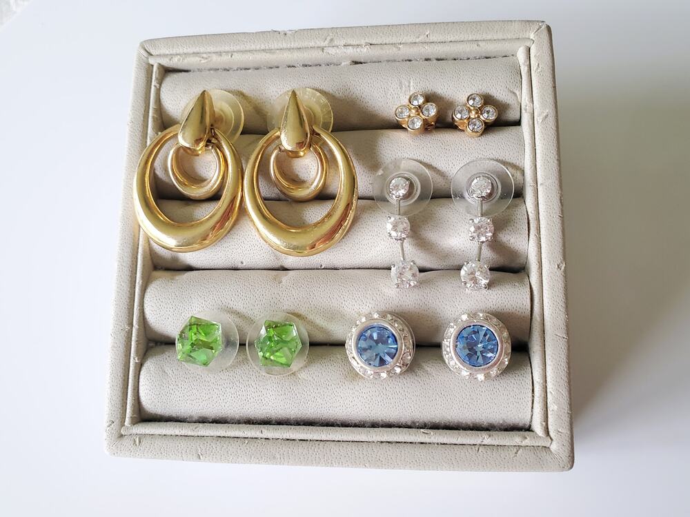 Vintage Lot of Colorful Costume Earrings